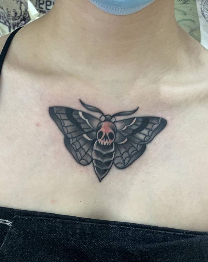 遮盖#old school纹身图片_胸部Old School纹身图案