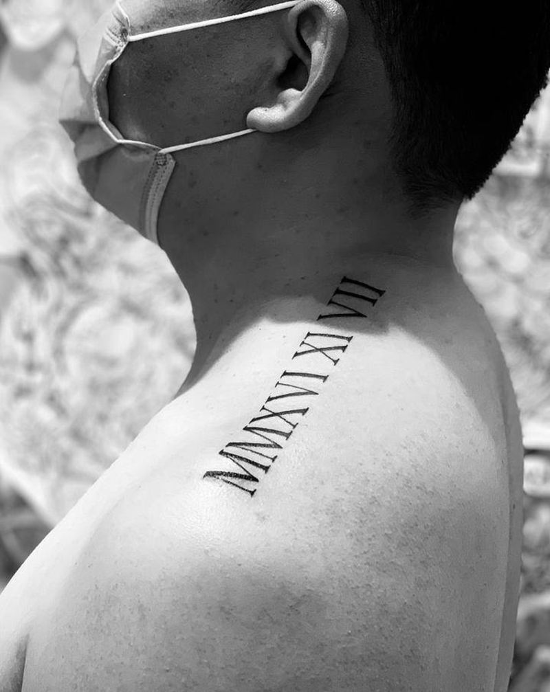 今日作品更新#宝宝的生日#纹身图片_肩部纹身图案