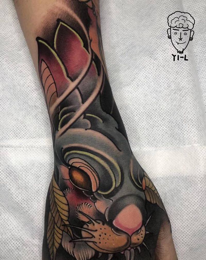 手背新传统兔子