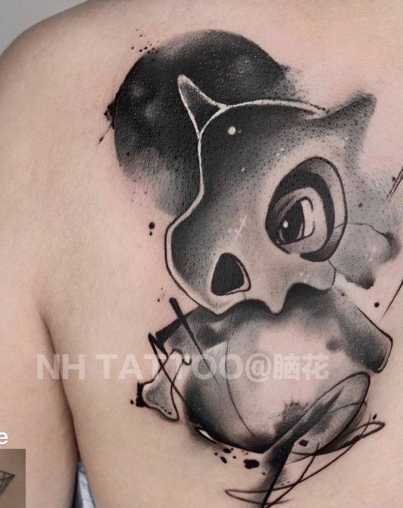 可拉可拉纹身图片_背部水墨纹身图案