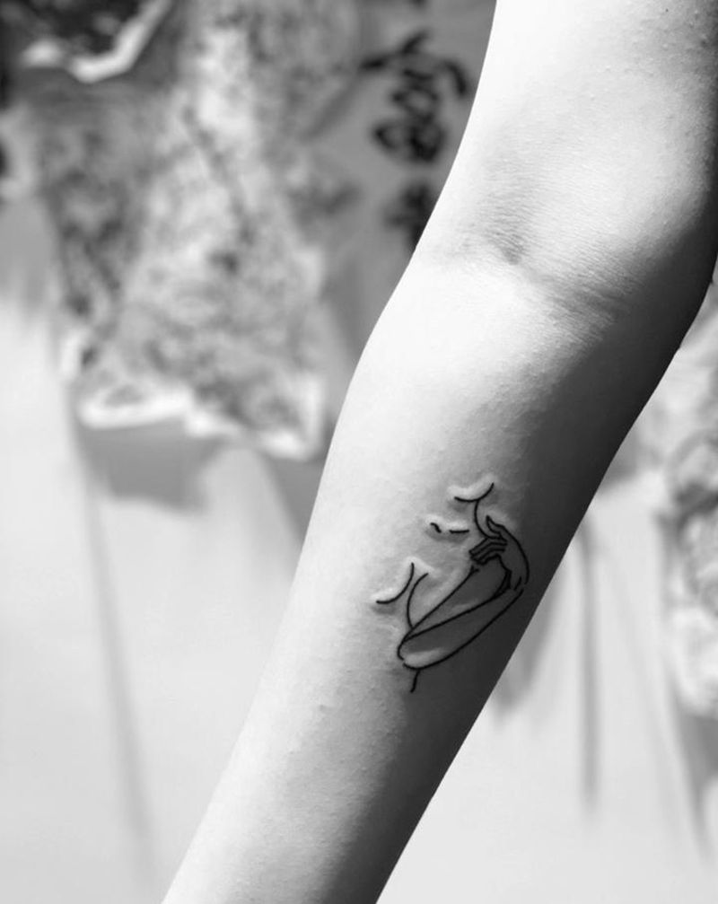 【今日作品更新】 #简笔画纹身纹身图片_手臂花体字几何18禁纹身图案