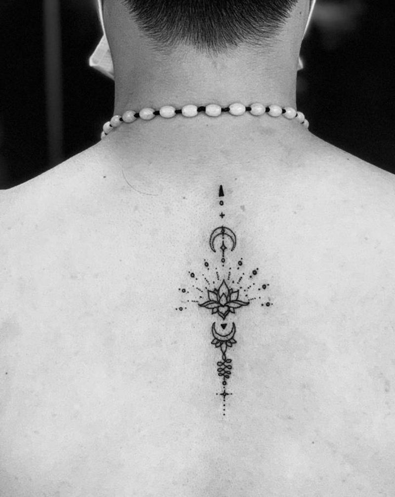 【今日作品更新】 #情侣纹身#纹身图片_颈部几何纹身图案