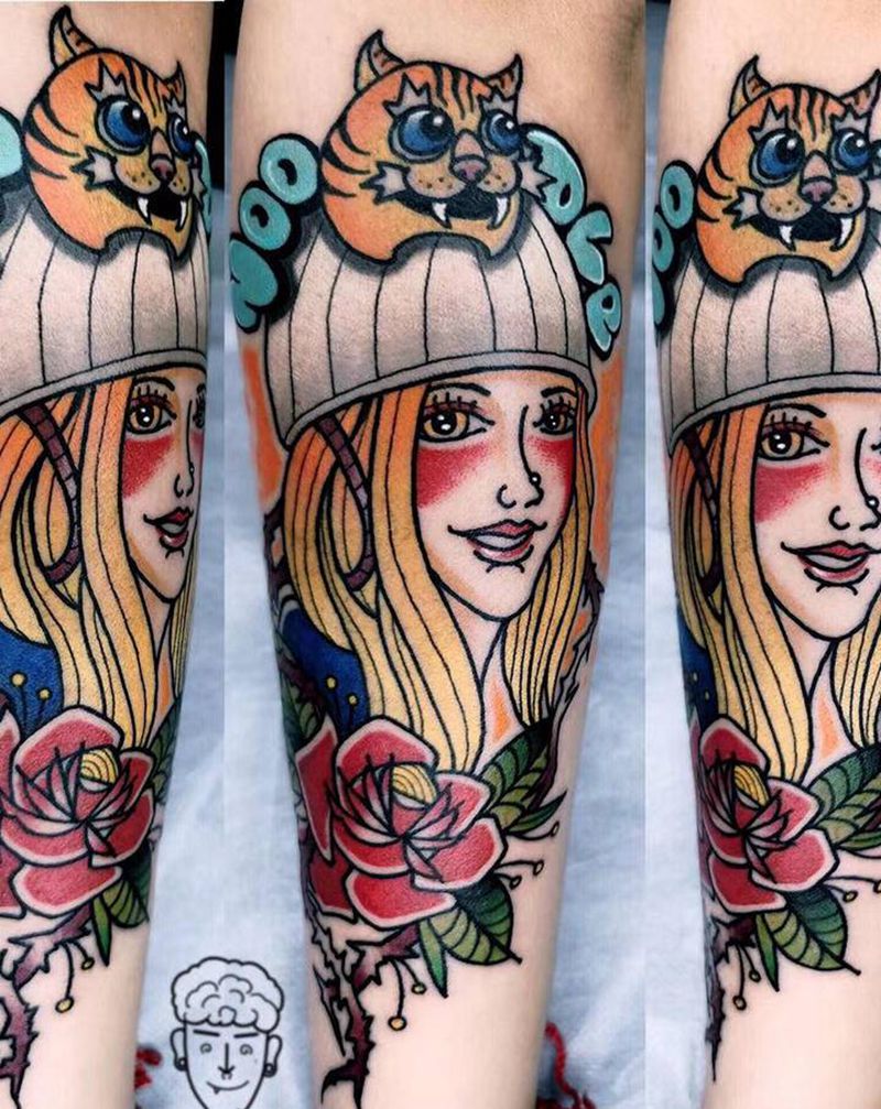 又甜又飒又独立的Dancer纹身图片_手臂Old SchoolNew School纹身图案