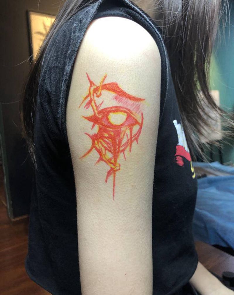 荷鲁斯之眼纹身图片_手臂纹身图案
