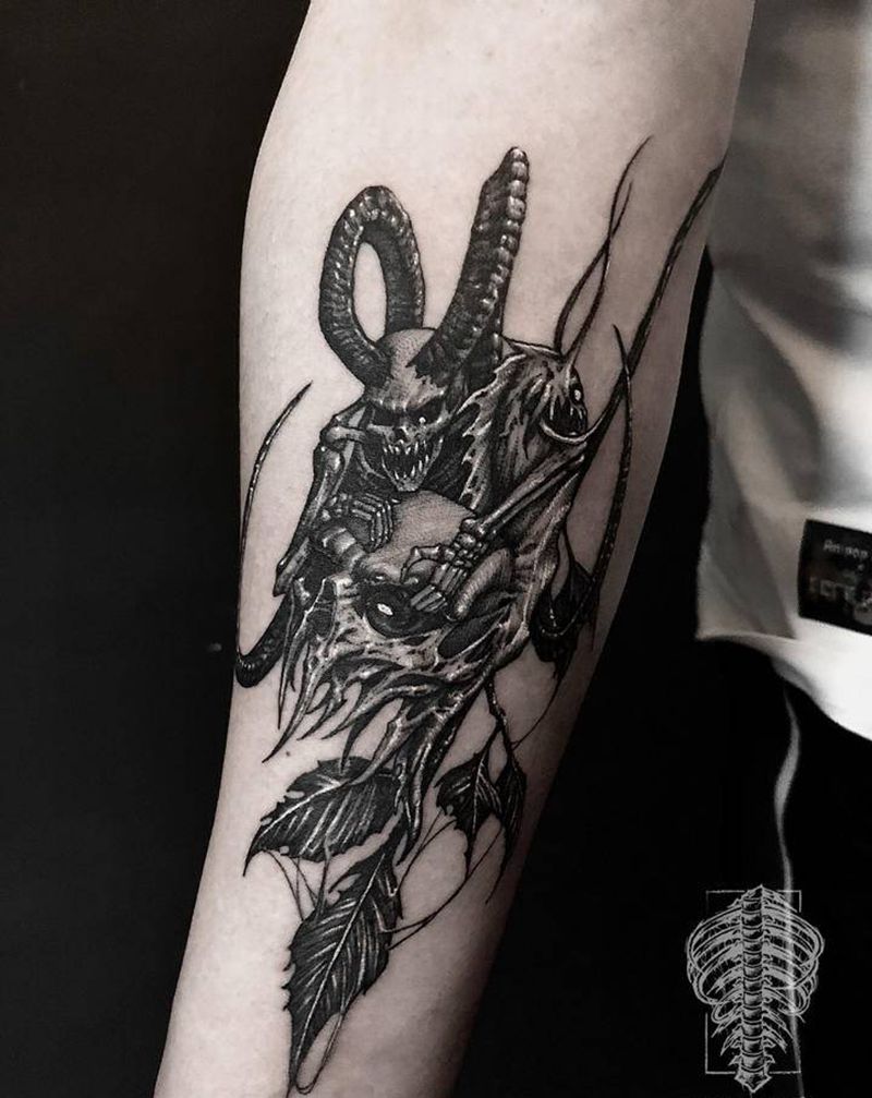 小蜗牛纹身图片_暗黑纹身图案