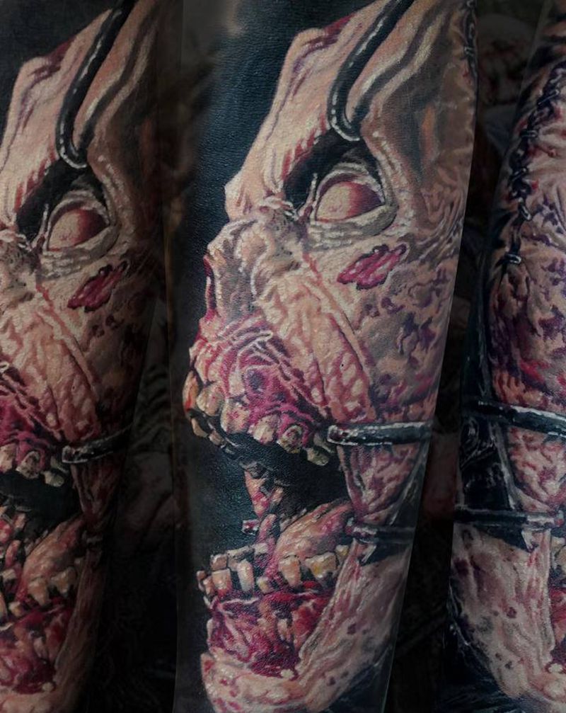 丧尸纹身图片_手臂手部欧美写实丧尸彩色写实恐怖纹身图案