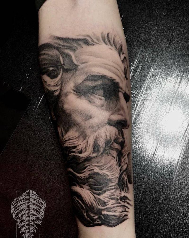 海洋主题包臂，先小臂纹身图片_手臂欧美写实纹身图案