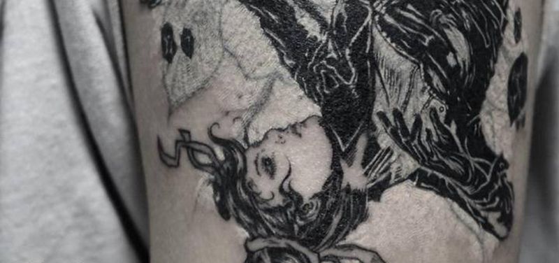 漫改春丽纹身图片_手臂几何漫画春丽街头霸王纹身图案