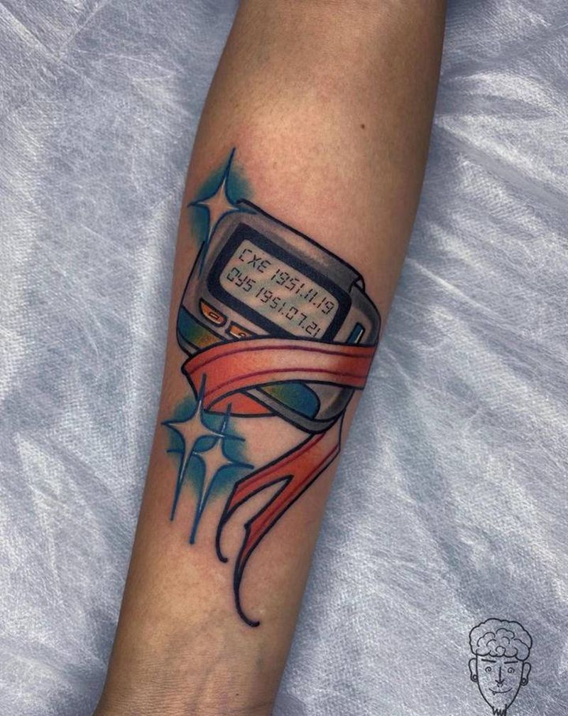 school BB机纹身图片_手臂Old SchoolNew Schoolbb机纹身图案