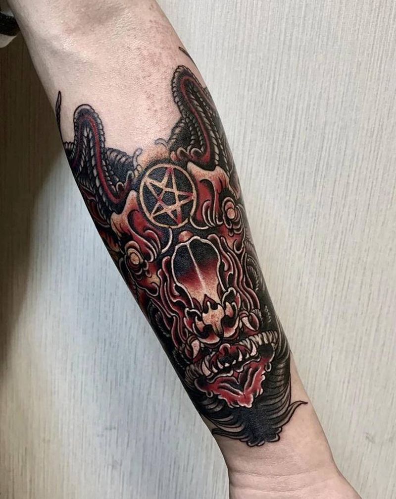 撒旦纹身图片_手臂Old School纹身图案