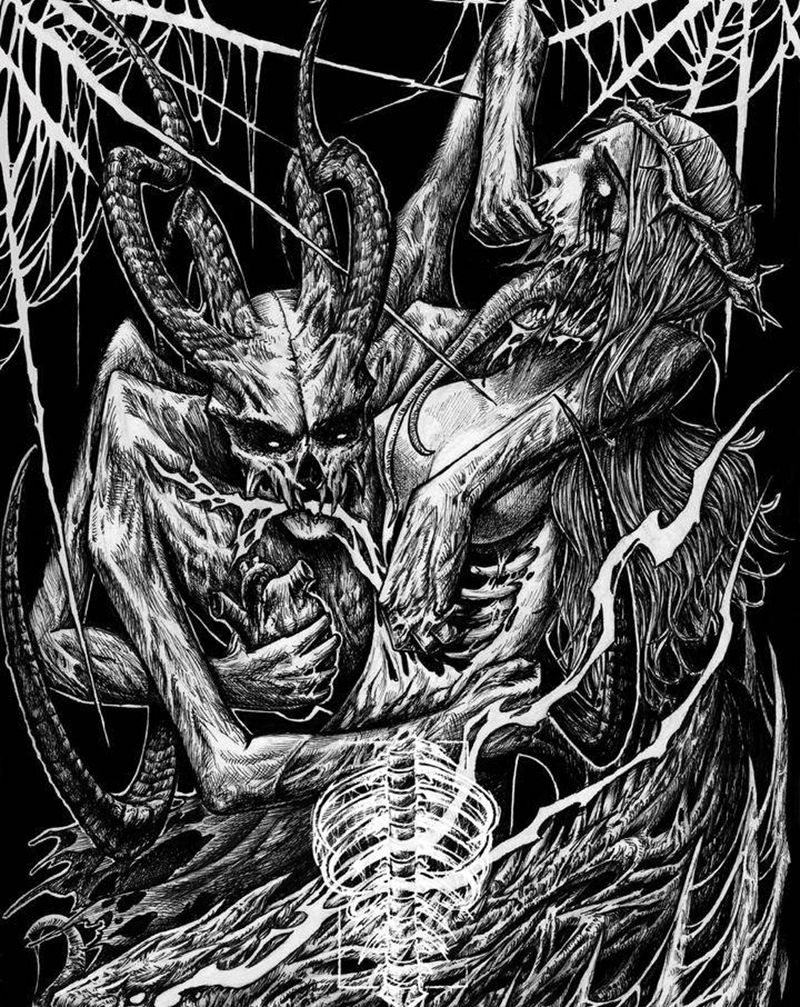 吃纹身图片_暗黑纹身图案