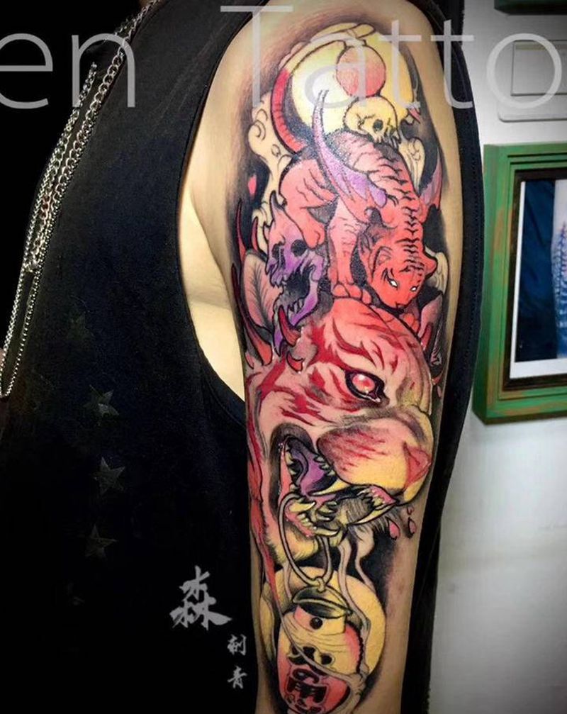 彩色new school作品纹身图片_New School纹身图案