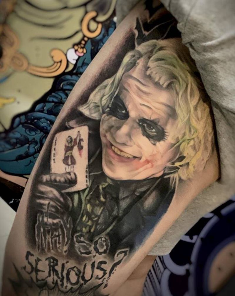 小丑纹身纹身图片_欧美写实纹身图案