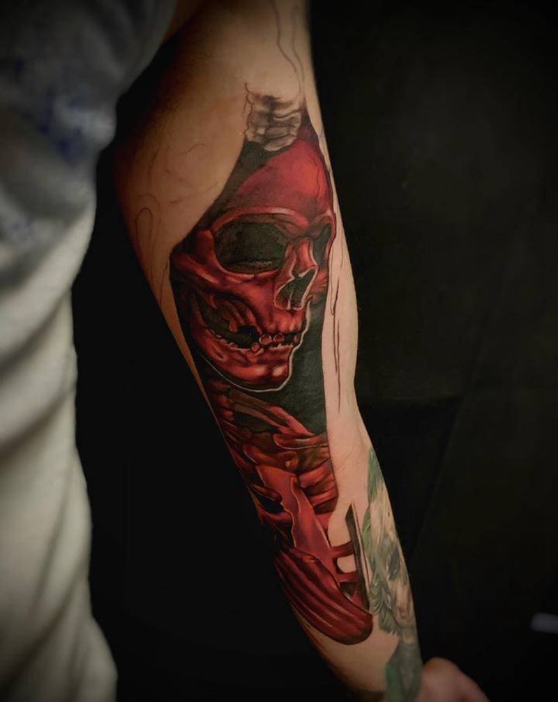 写实骷髅纹身图片_欧美写实纹身图案