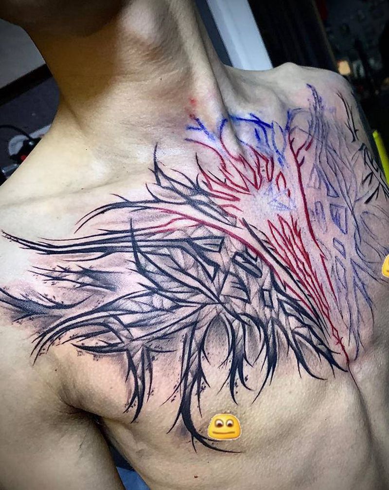 花胸字体纹身图片_花体字纹身图案