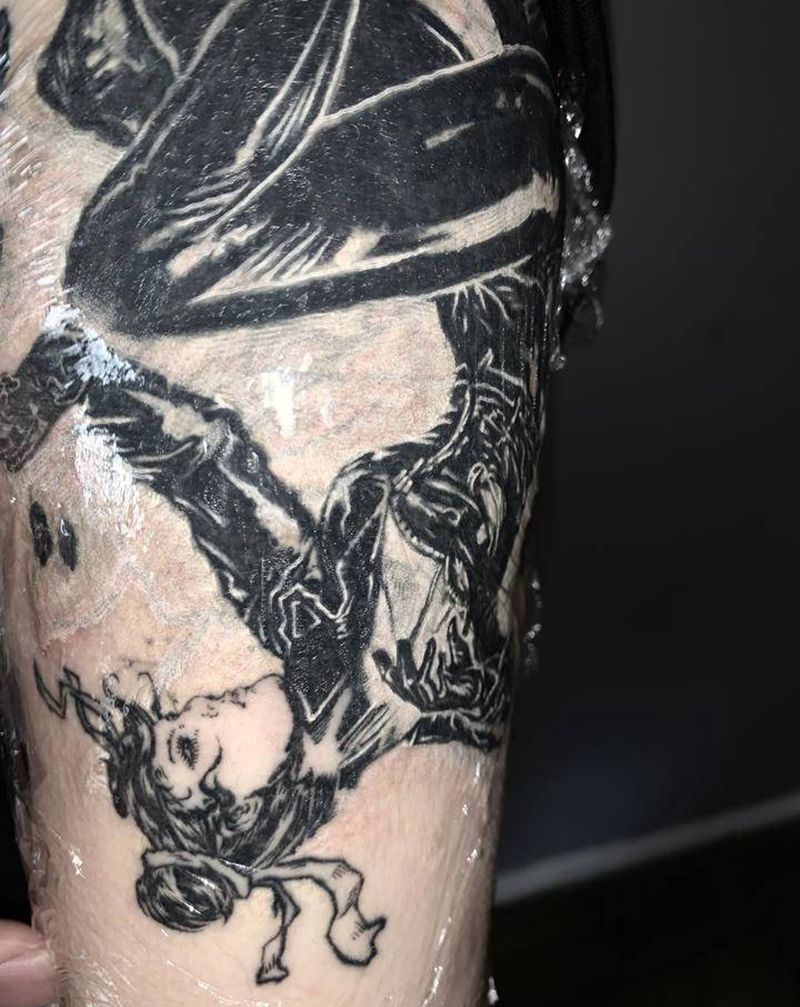 春丽漫改纹身图片_手臂New School点刺动漫遮盖街头霸王纹身图案