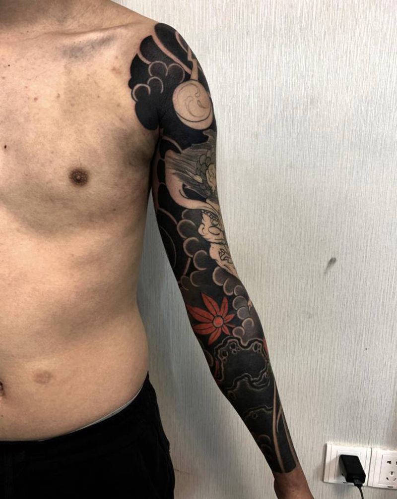 雷神 下次继续纹身图片_手臂老传统纹身图案