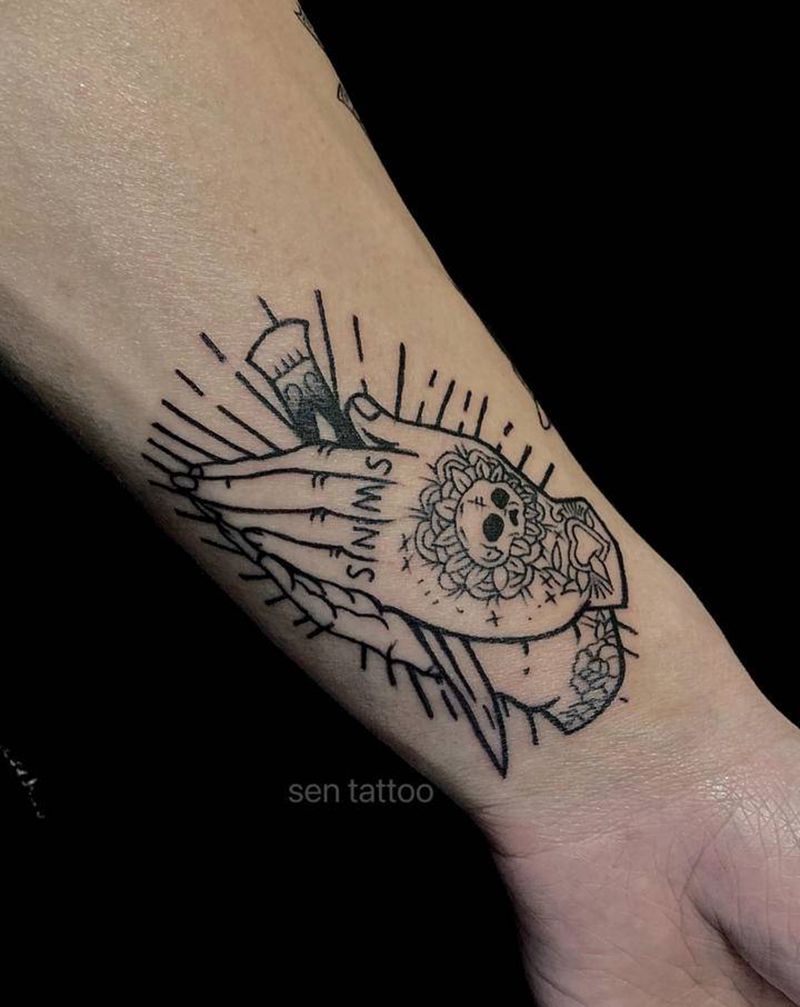 拼接纹身图片_Old School纹身图案