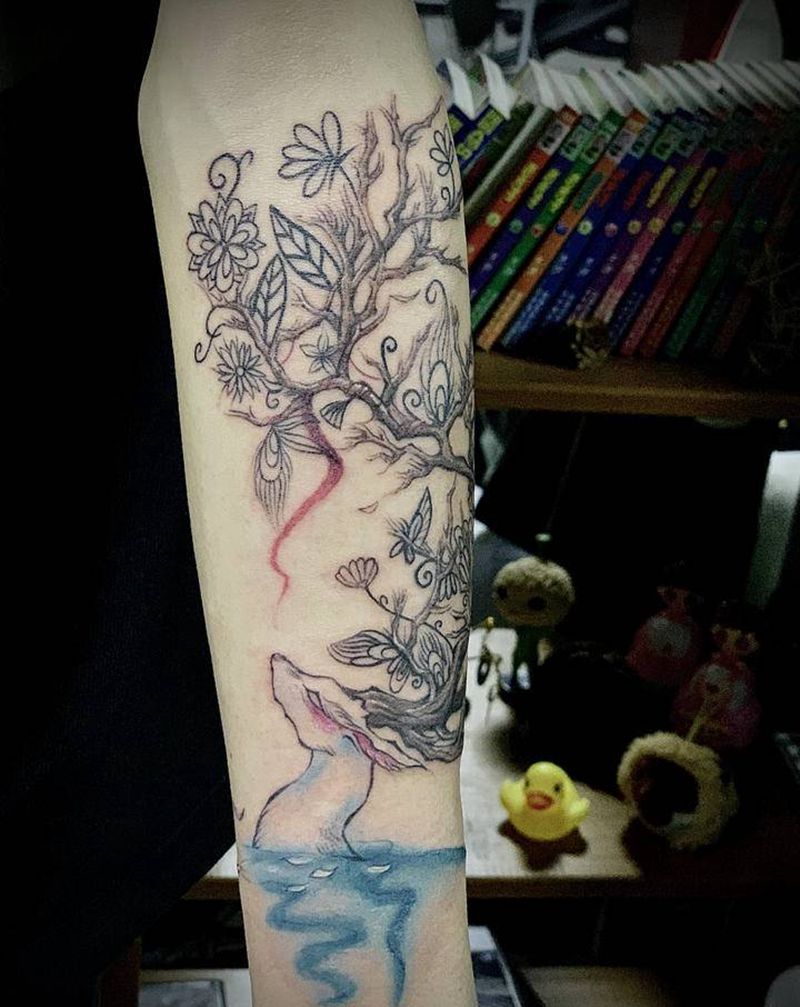 今日原创稿上身 夫诸纹身图片_水彩水墨纹身图案