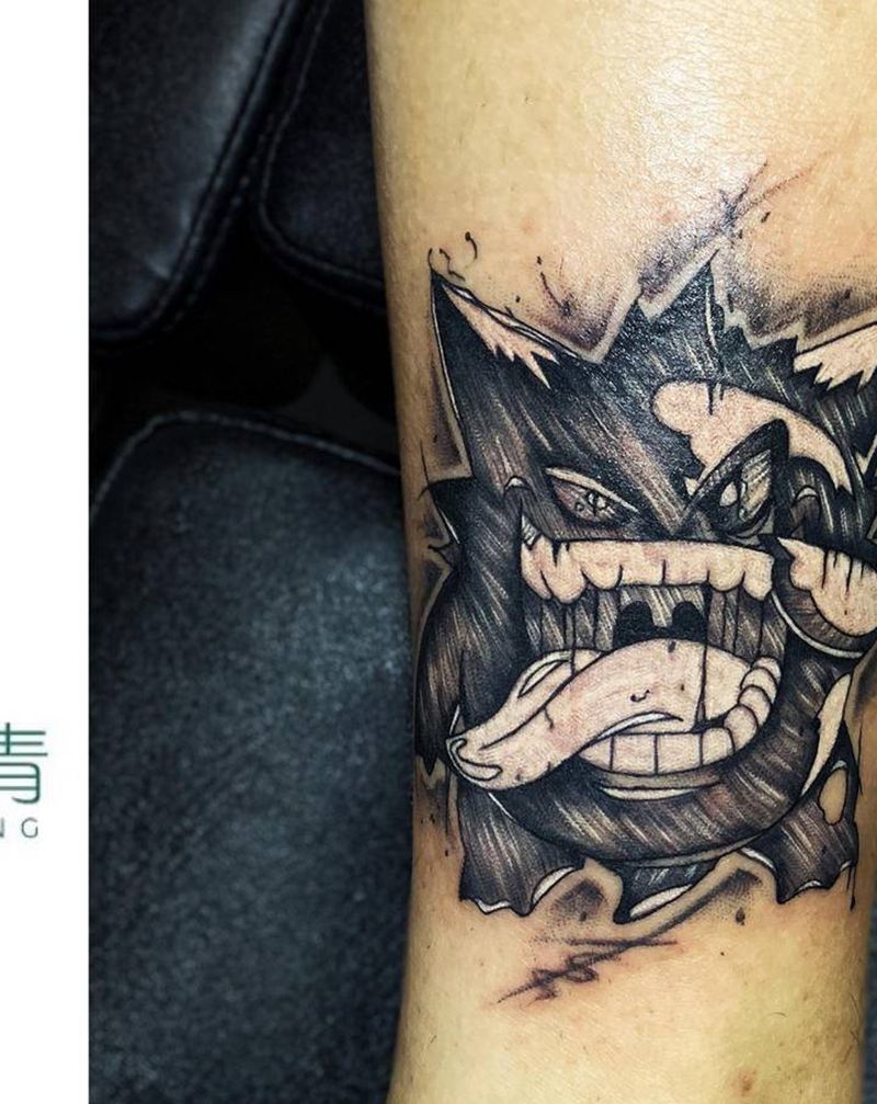 神奇宝贝。耿鬼纹身图片_脚部New School纹身图案