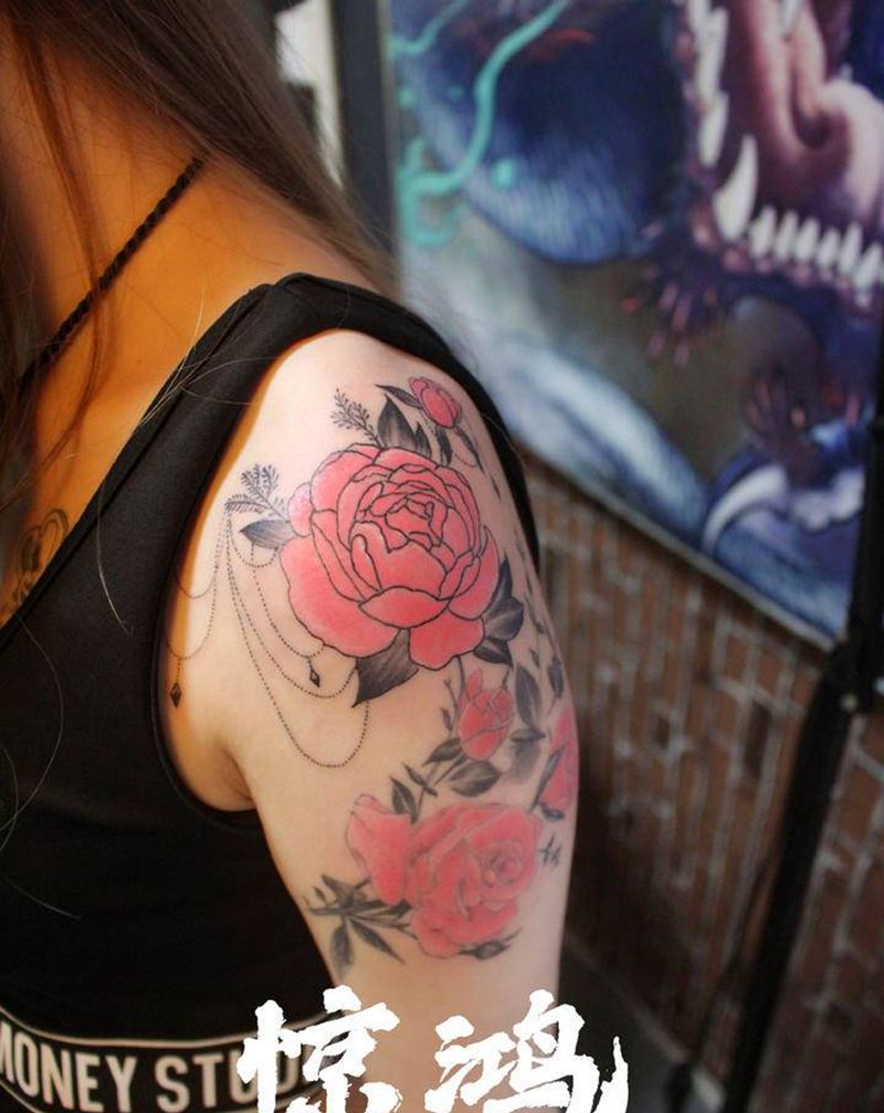 旧图添加纹身图片_肩部纹身图案