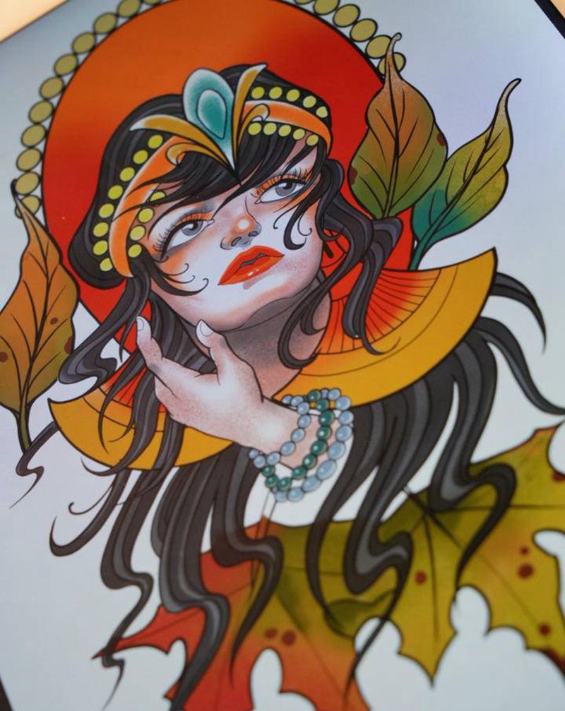 分享一个手稿的创作思路纹身图片_新传统纹身图案