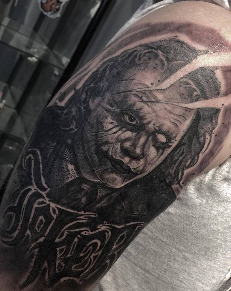 小丑纹身图片_欧美写实纹身图案