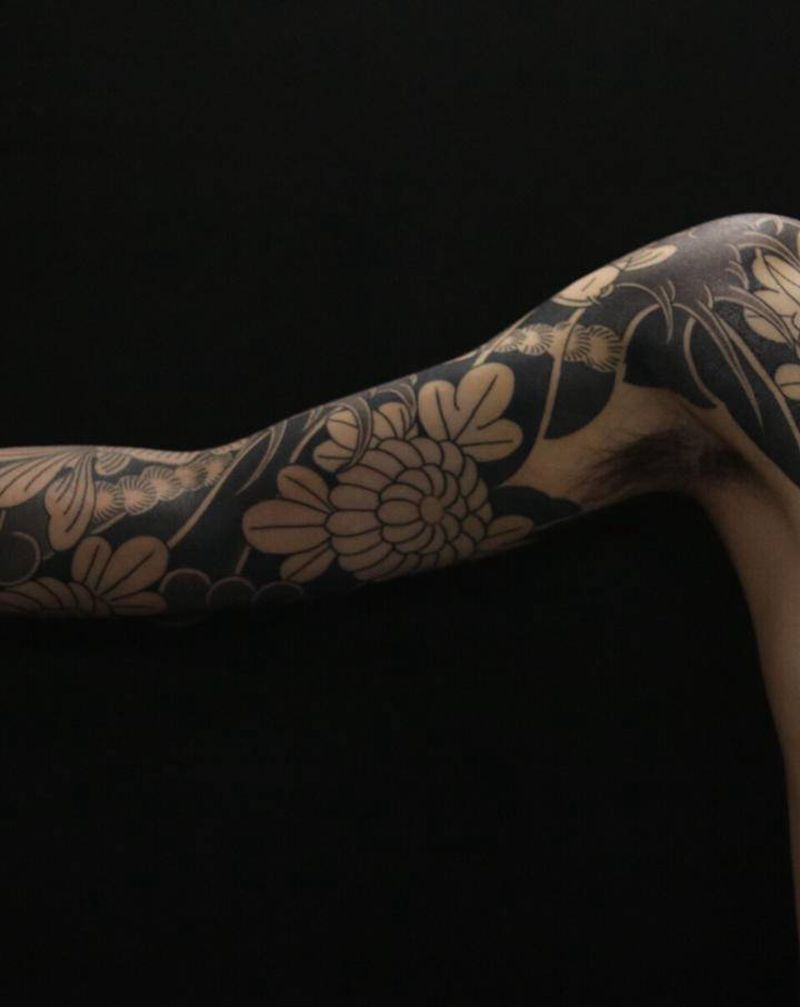 Kingyo纹身图片_手臂手部老传统金鱼纹身图案