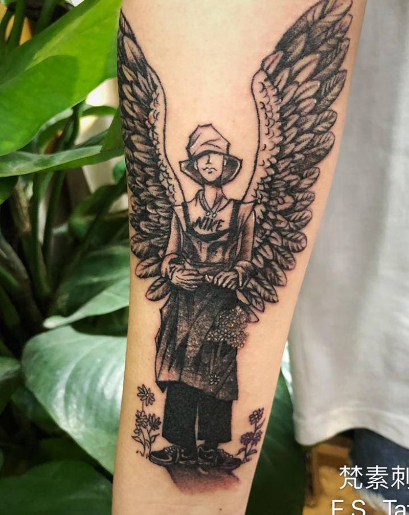 GD纹身图片_手臂点刺纹身图案