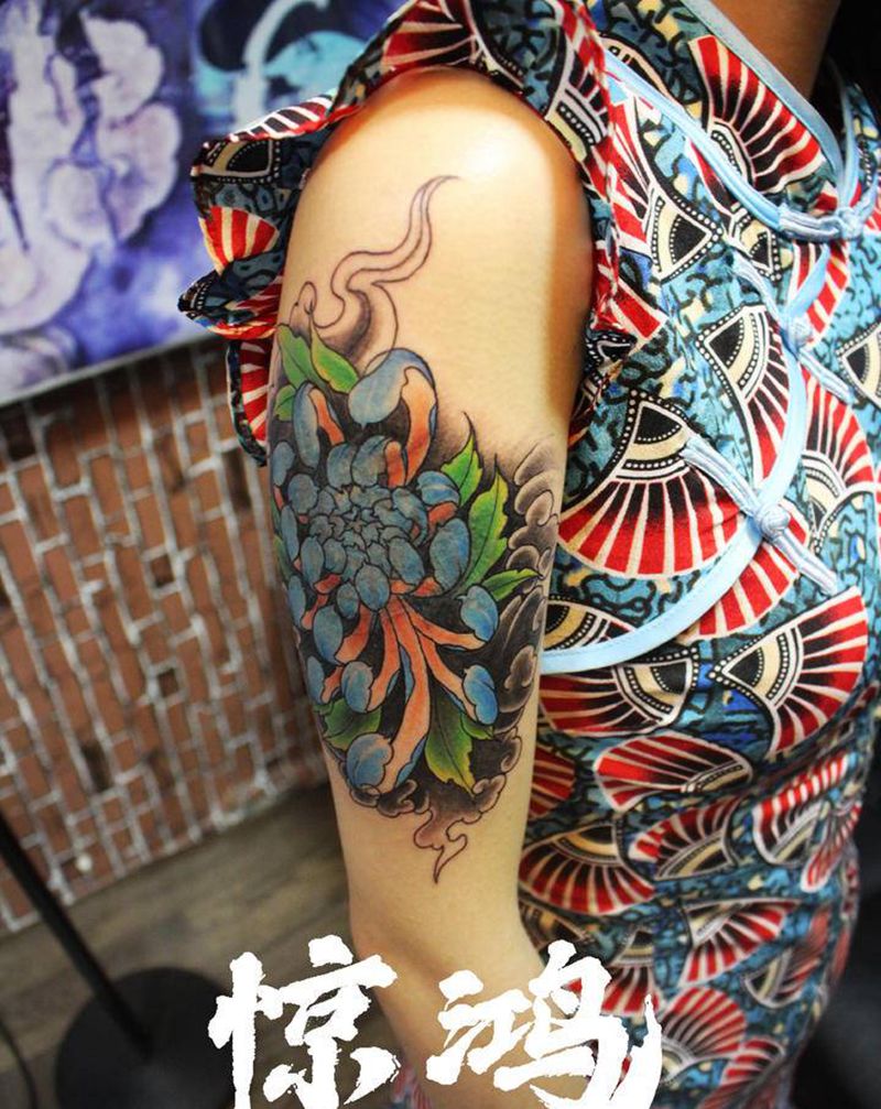 遮盖老纹身纹身图片_手臂新传统纹身图案