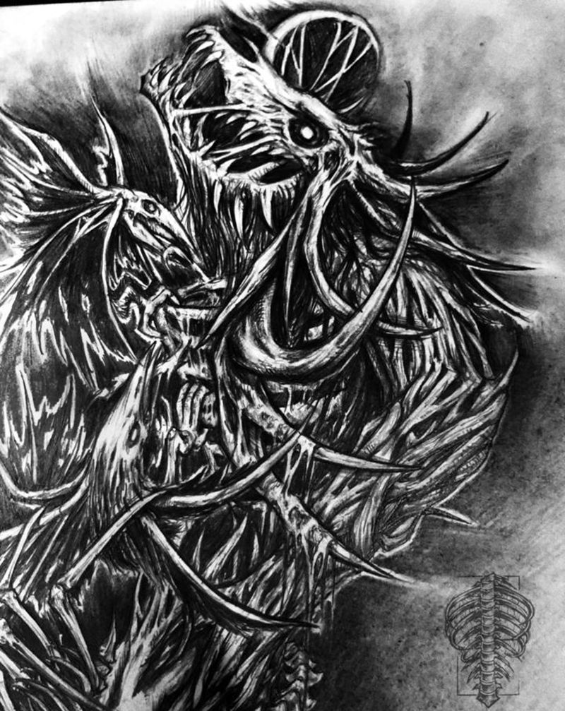 包臂设计,可约纹身图片_暗黑纹身图案