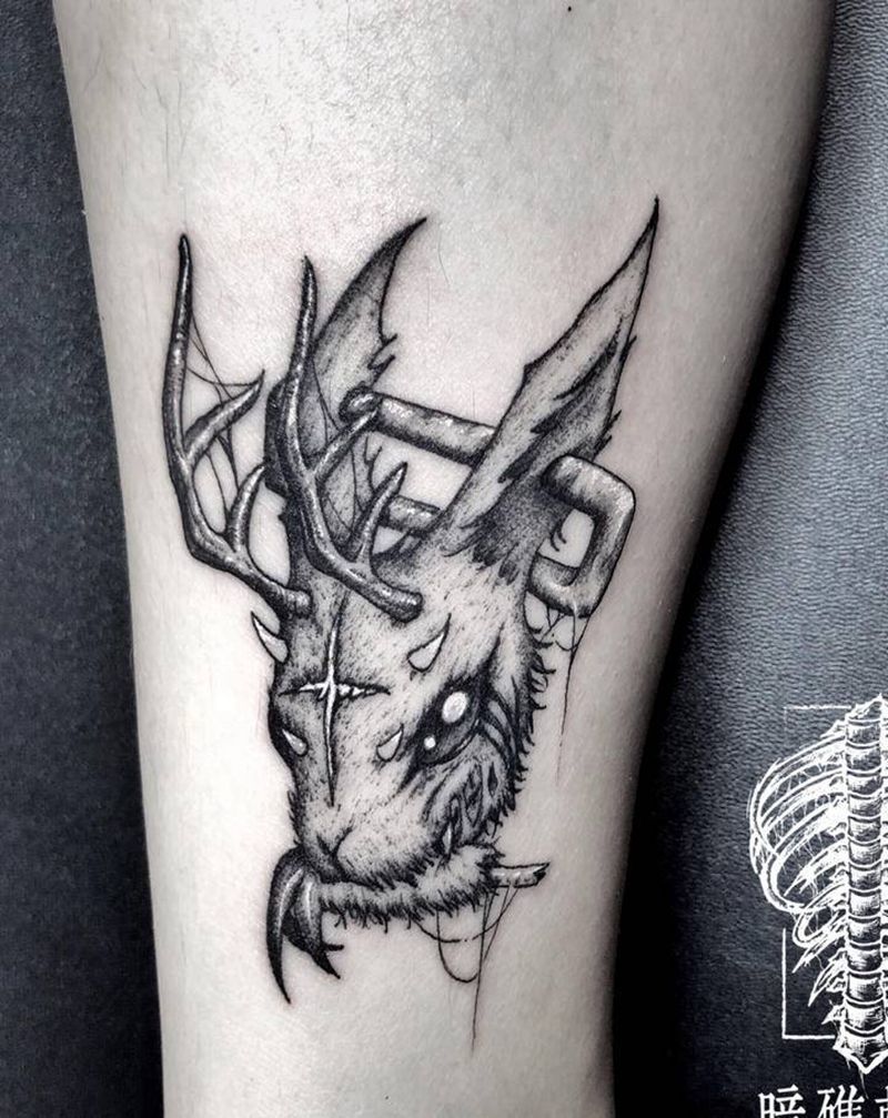 暗黑小兔子纹身图片_暗黑纹身图案