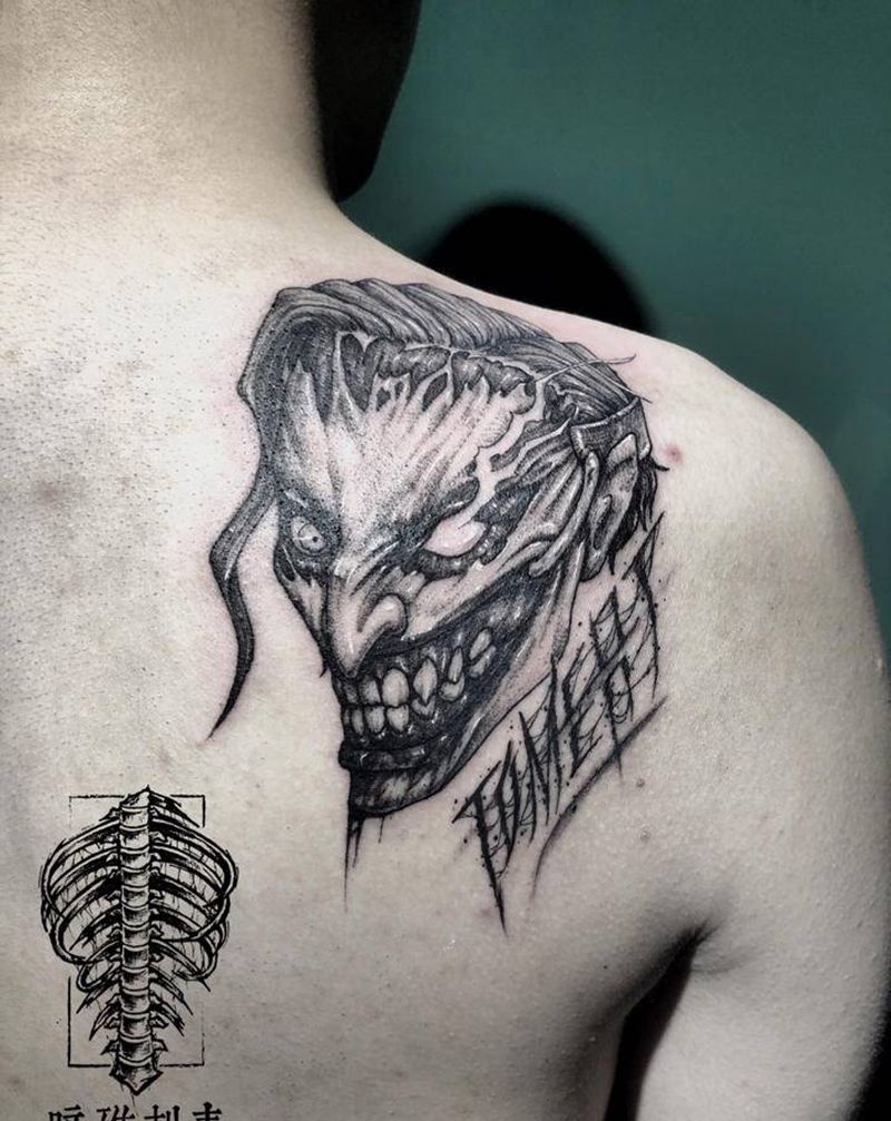 freehand小丑纹身图片_暗黑纹身图案