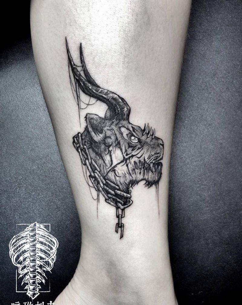 小老虎纹身图片_暗黑纹身图案