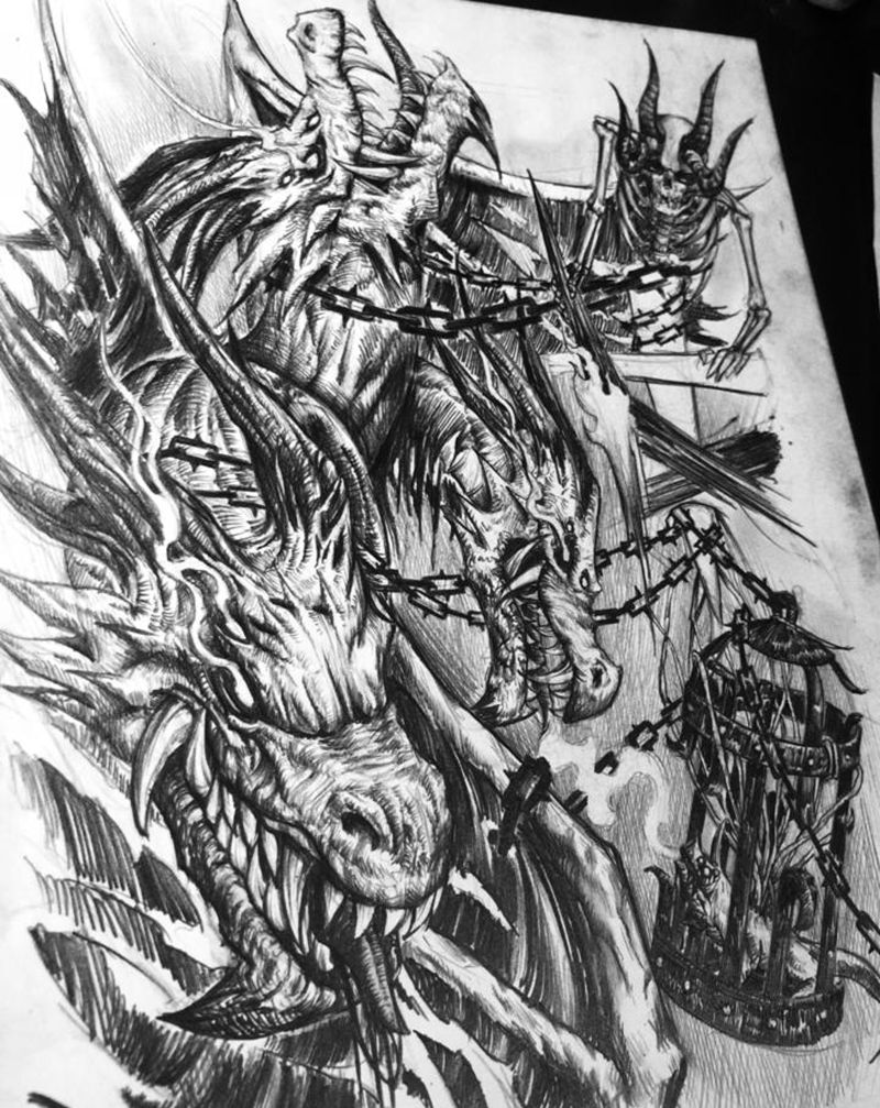 小臂修改纹身图片_暗黑纹身图案