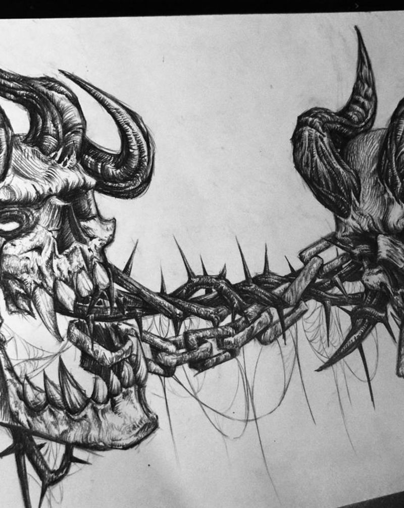 客定稿纹身图片_暗黑纹身图案