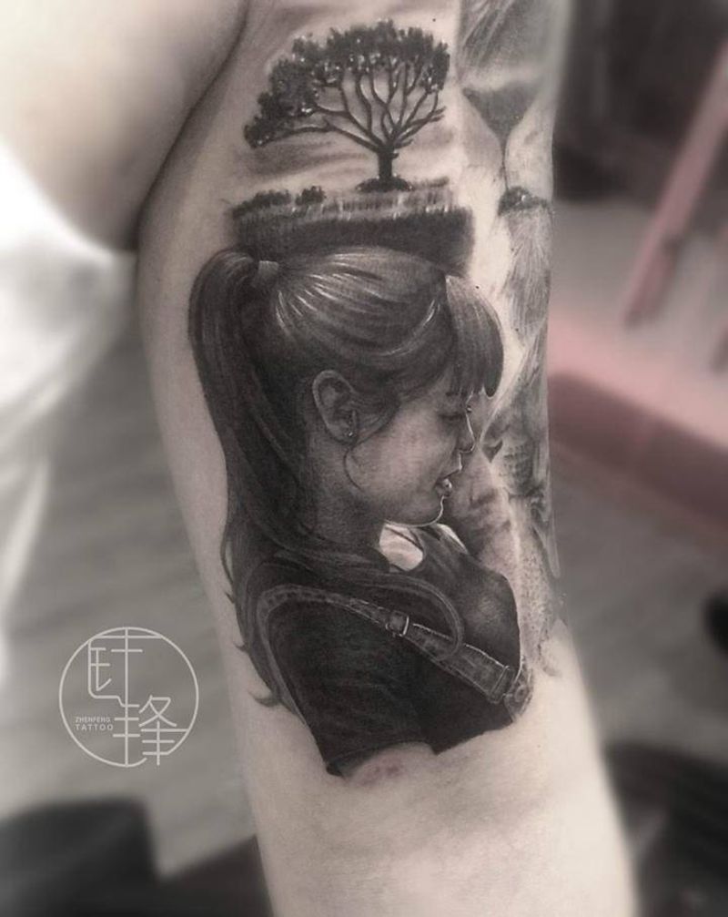 肖像纹身图片_手臂欧美写实纹身图案