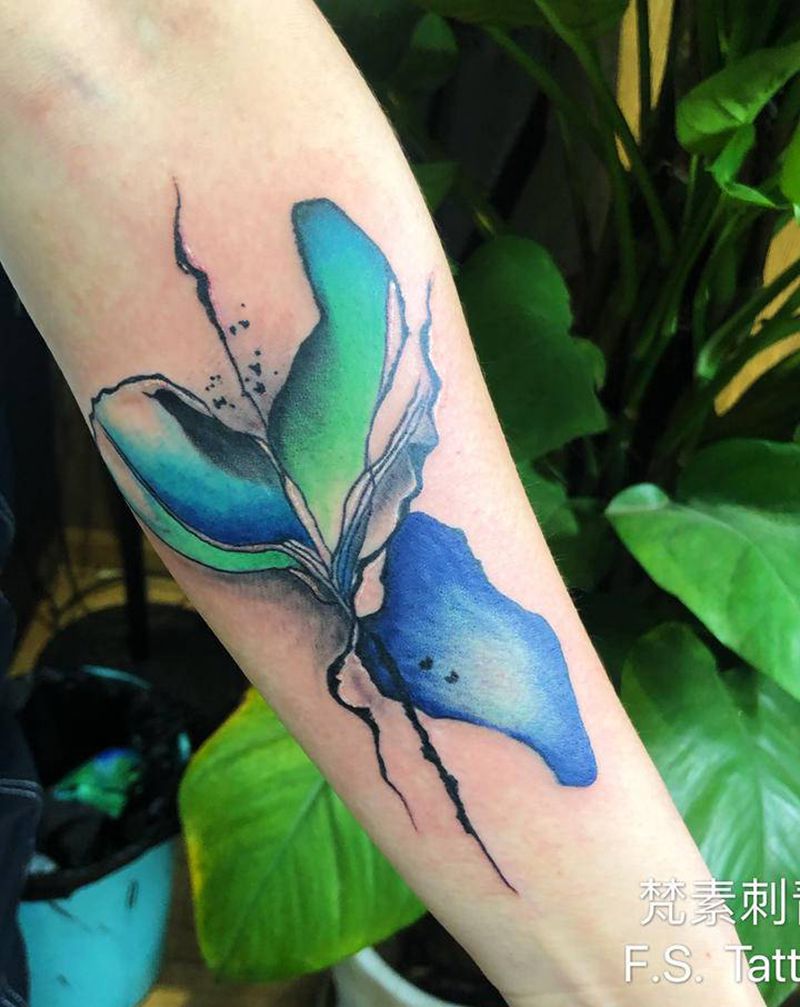 百合纹身图片_手臂纹身图案