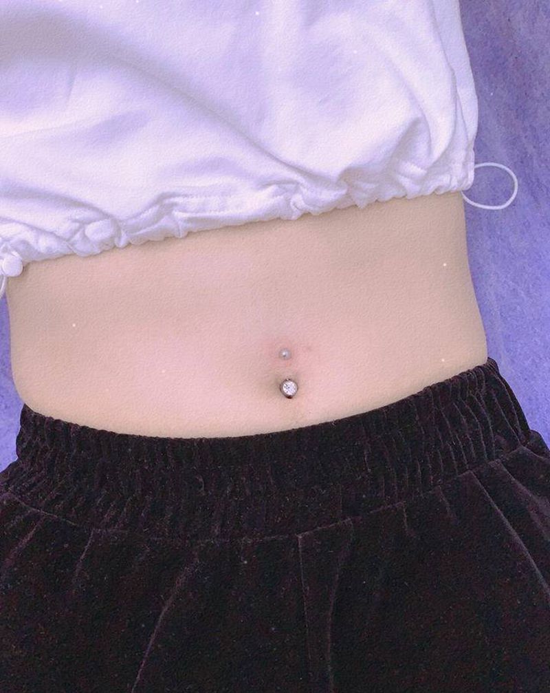 脐钉纹身图片_脐钉纹身图案