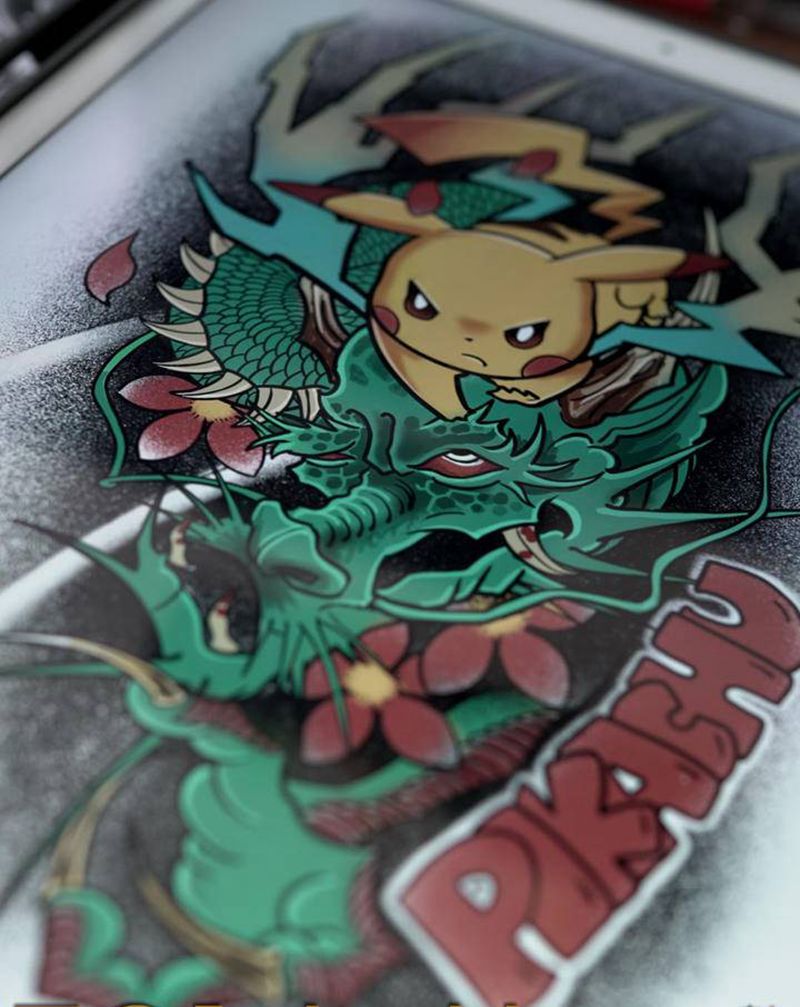 客稿纹身图片_手臂New School纹身图案