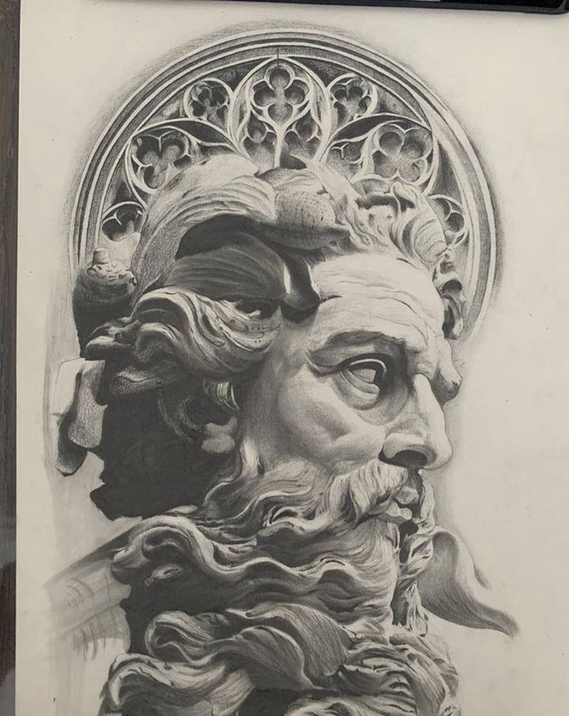 海神纹身图片_欧美写实纹身图案