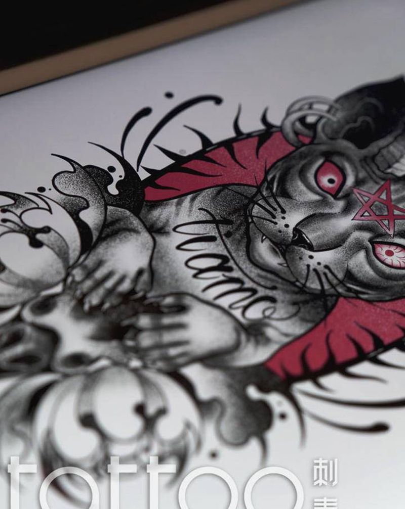 手稿纹身图片_手臂New School纹身图案