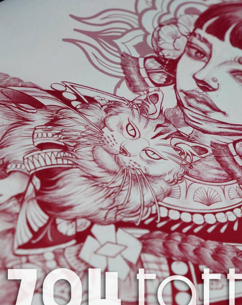 苗族姑娘手稿纹身图片_New School纹身图案