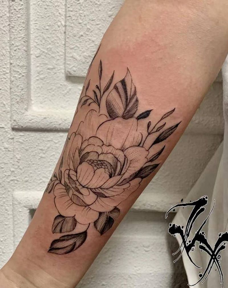 素花纹身图片_手臂纹身图案