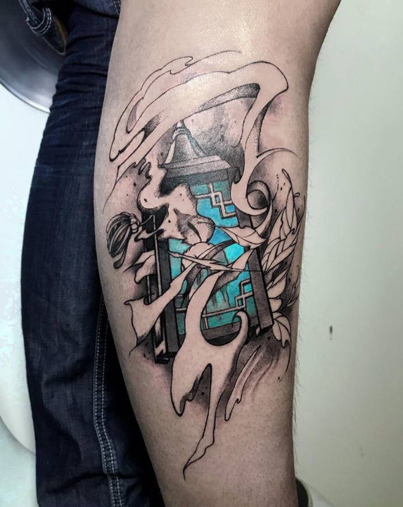 《鬼灯》原创纹身图片_腿部纹身图案