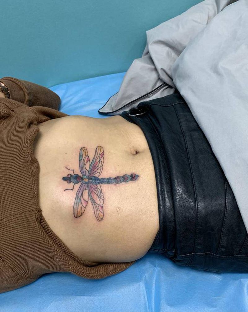 覆盖疤痕纹身图片_腹部纹身图案