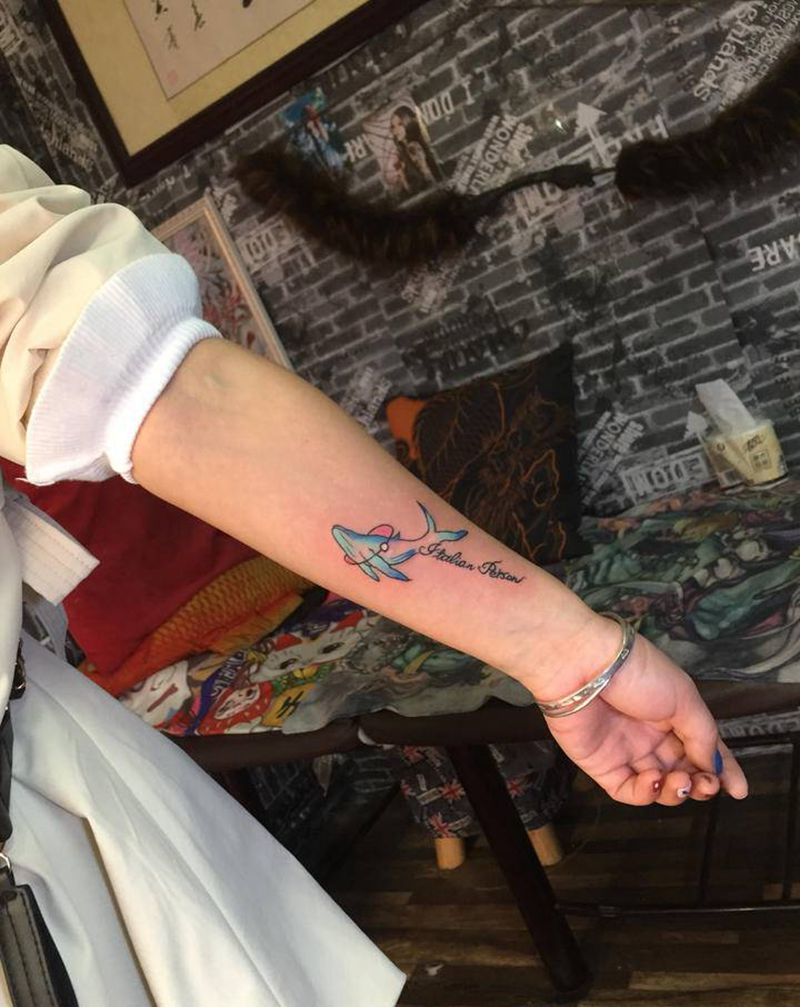 鱼纹身图片_手臂纹身图案