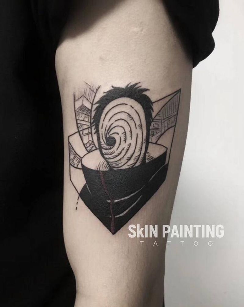 火影纹身图片_黑灰小图纹身图案