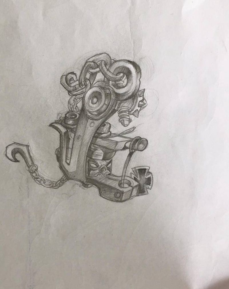 绘画纹身机纹身图片_新传统纹身图案