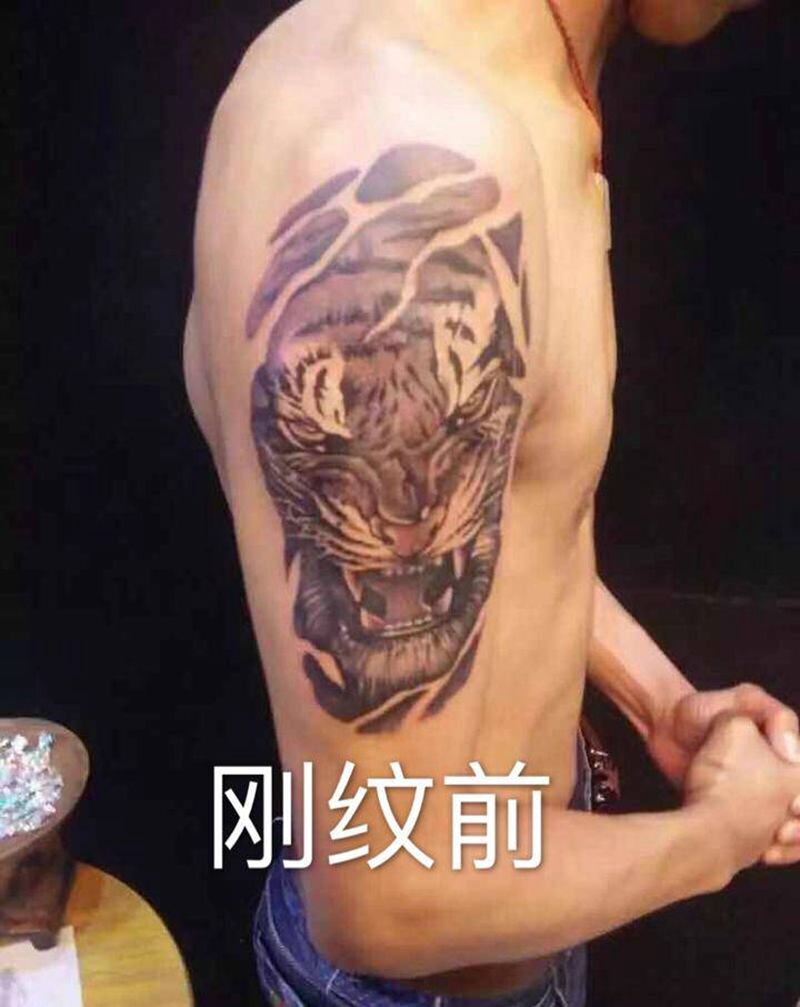 老虎纹身图片_手臂纹身图案